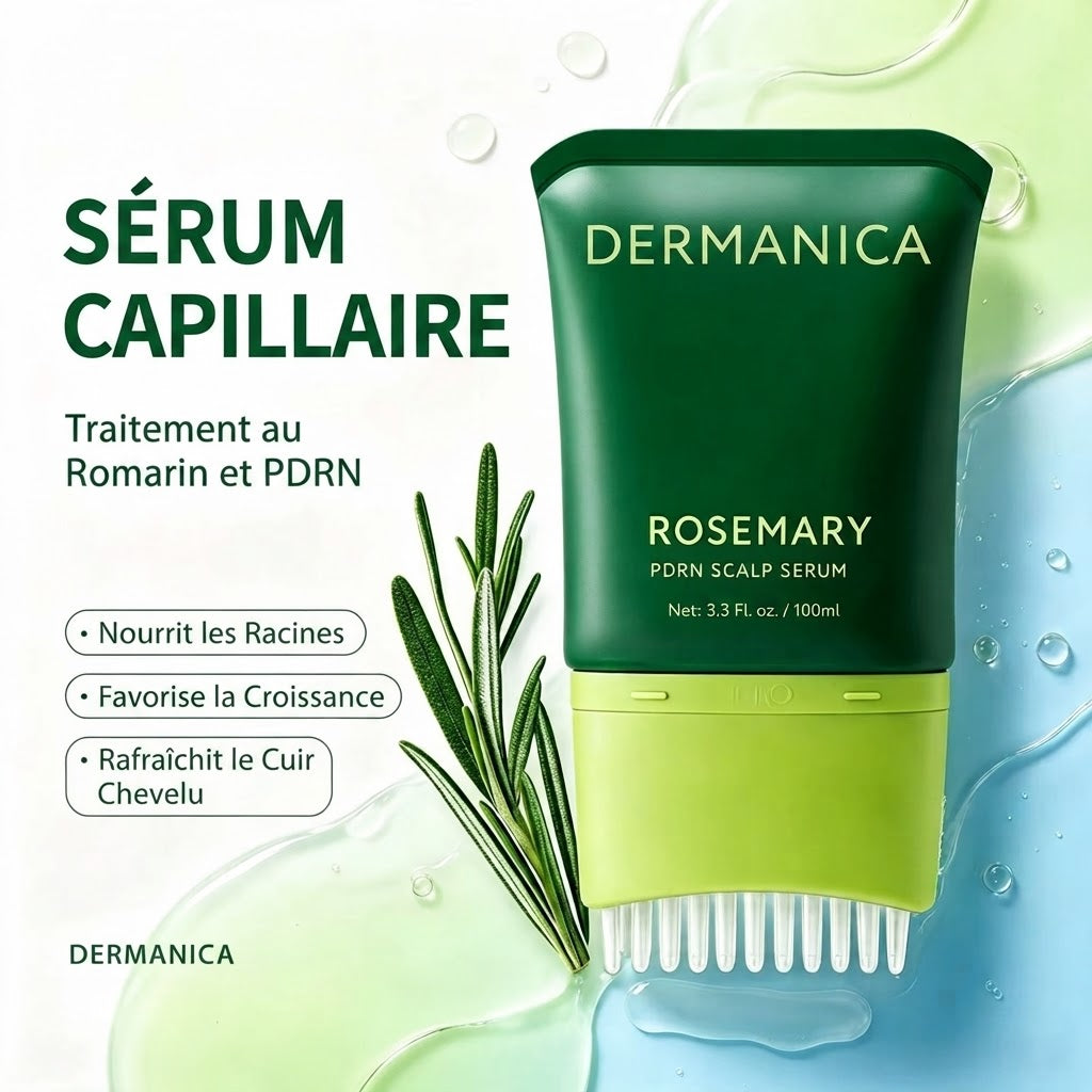 DERMANICA — Sérum Cuir Chevelu Romarin & PDRN, Peigne Applicateur Intégré 100 ml