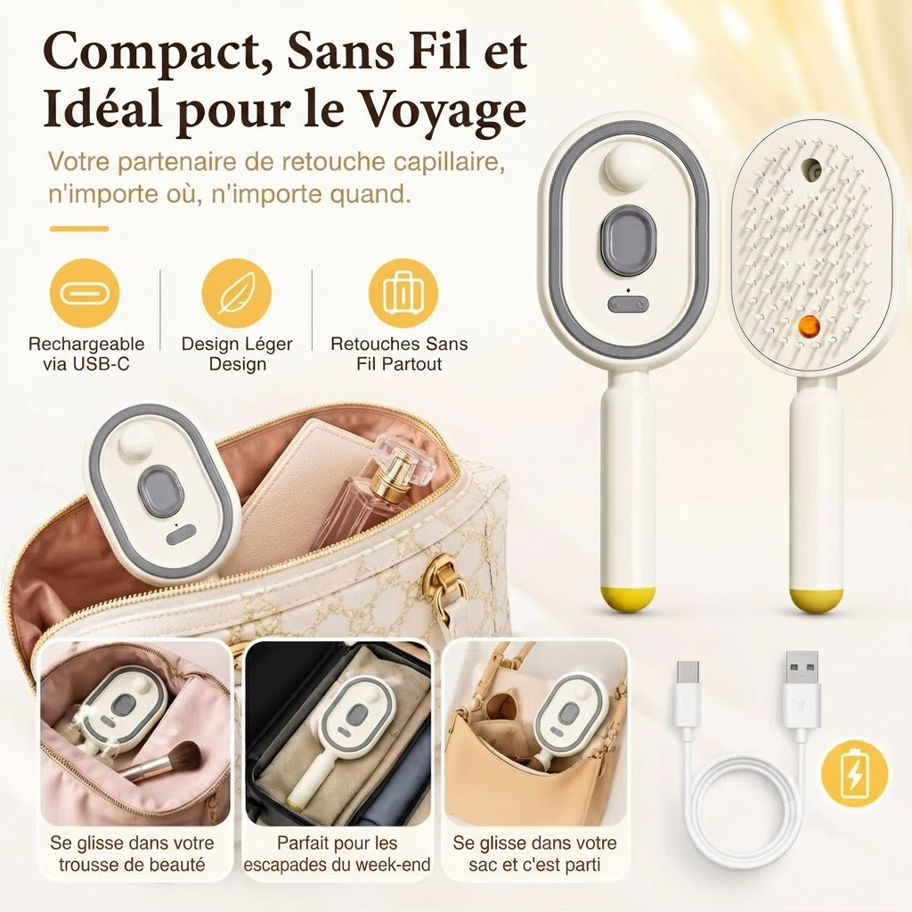 Brosse 3-en-1 — format compact
