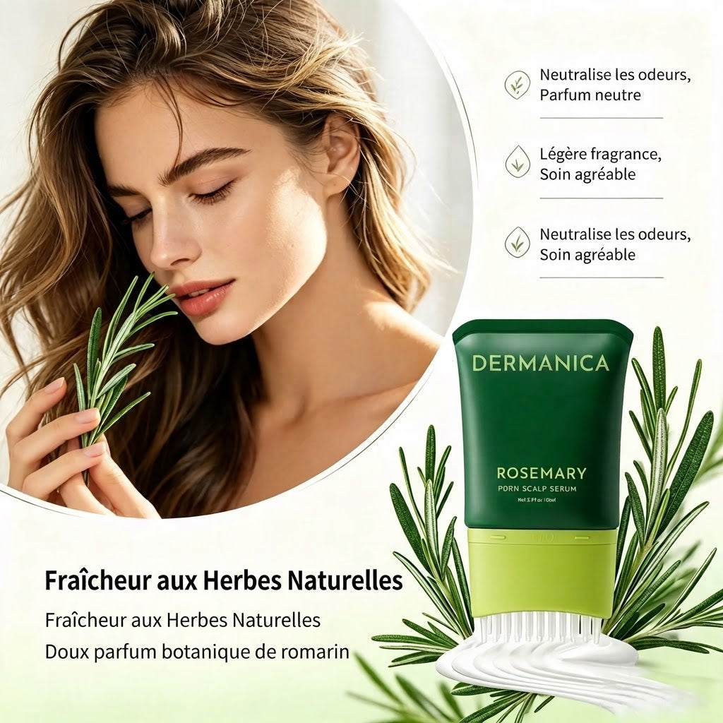 DERMANICA — Sérum Cuir Chevelu Romarin & PDRN, Peigne Applicateur Intégré 100 ml