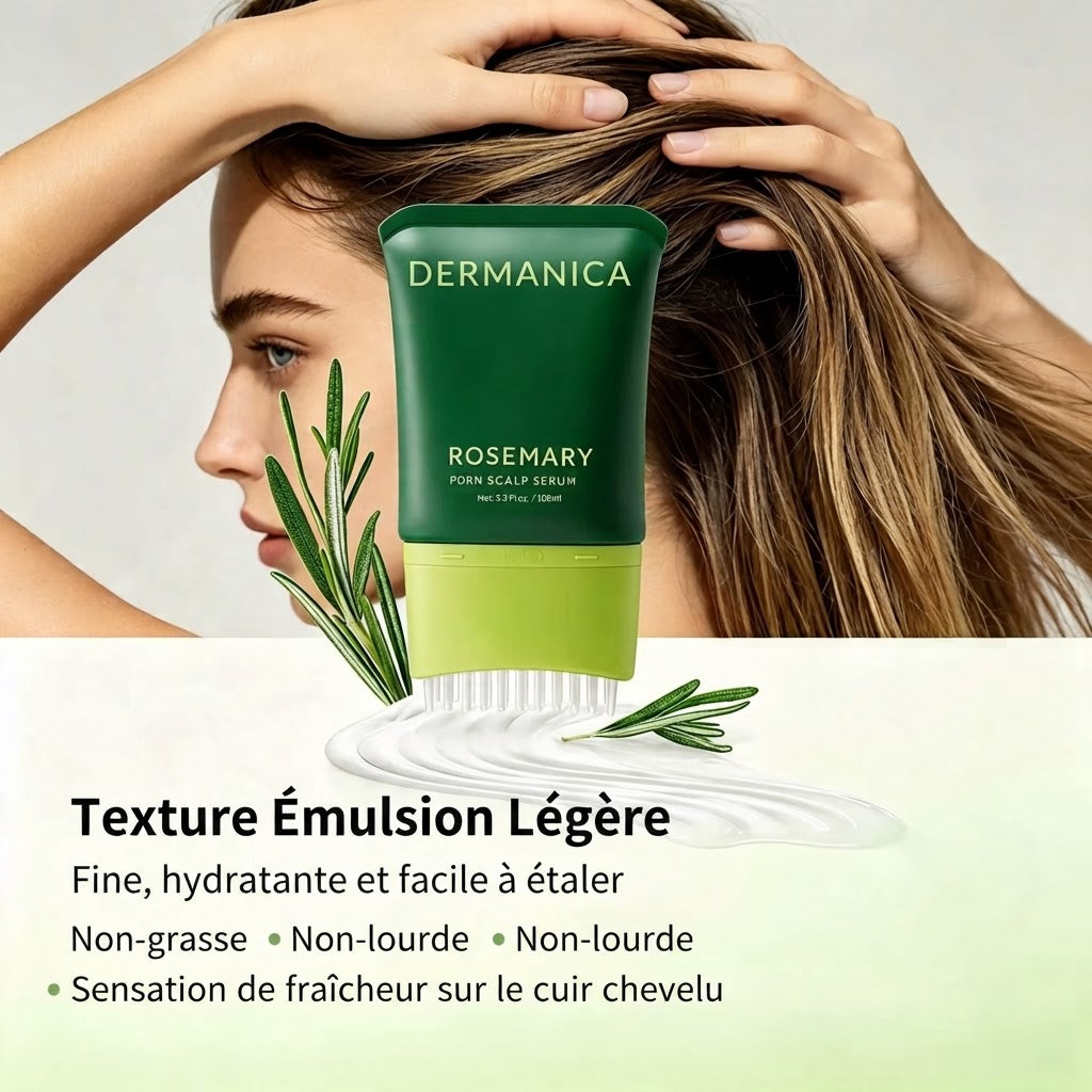 DERMANICA — Sérum Cuir Chevelu Romarin & PDRN, Peigne Applicateur Intégré 100 ml