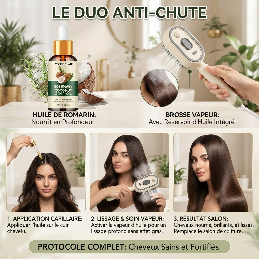 Brosse 3-en-1 — huile de romarin